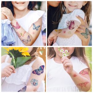 30 Sheets (360pcs) Butterflies、Mermaid、Sea Animals waterproof Temporary Tattoos For Kids,Mixed Styles Cartoon Tattoos,children's face tattoo Stickers, girls temporary tattoos,party makeup gifts