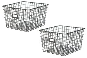 2-pack wire baskets (medium, gray)