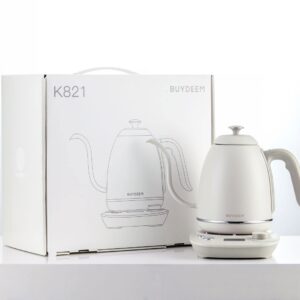 BUYDEEM K821 Electric Gooseneck Kettle with Variable Temperature Control, Pour Over Coffee Tea Kettle, Durable 18/8 Stainless Steel, Auto Keep Warm & Built in Brewing Timer, 0.8L