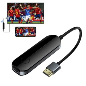 lulaven ishare wireless hdmi display adapter, streaming device for iphone to tv, hd video and audio sync, hdmi adapter for ipad, streaming mirroring youtube to tv, 33ft transmission, black