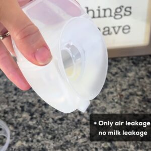 Wearable Manual Breast Pump︱2oz Milk Catcher︱Hands Free︱Easy to Wash︱Nature Suction︱No Milk Leakage︱Duckbill Suction Piece︱Comfortable for Long Wear︱Air Valve︱Use with Wearable Electric Pump (2Pcs)