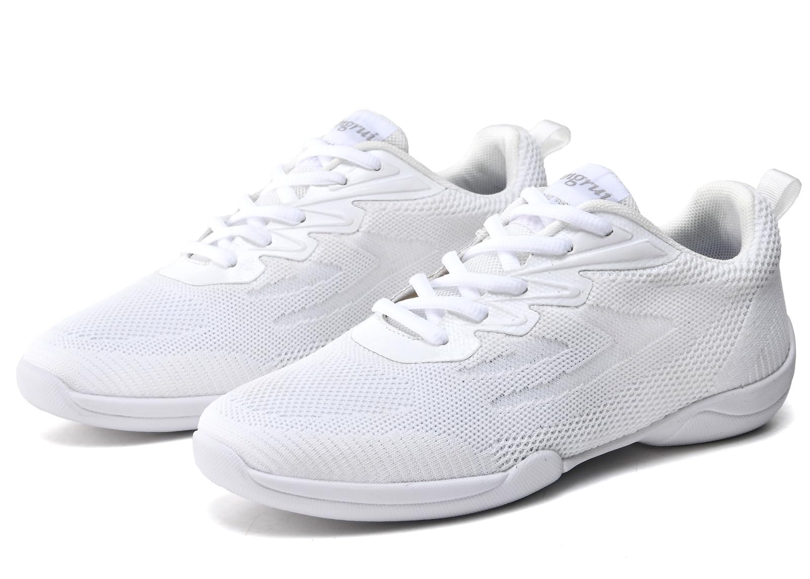 DADAWEN Adult & Youth White Cheerleading Dance Shoes Athletic Training Lightweight Competition Tennis Sneakers Cheer Shoes White US Size 7/EU Size 38