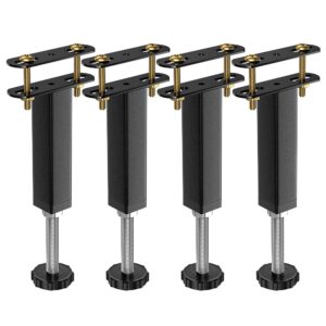 vetin 4pcs bed support legs, adjustable bed frame support legs 5.9-8.6 inch, heavy duty center support legs for steel bed frame or wooden bed, furniture replacement leg for sofa cabine