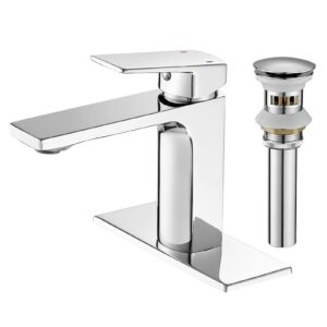 voton chrome bathroom faucet single handle bathroom sink faucet lavatory vanity faucet with pop up drain & deck plate 1 or 3 hole bathroom faucet