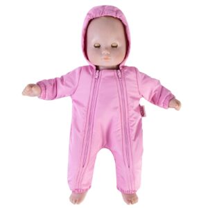 Rakki Dolli Doll Clothes Winter Romper Hooded Romper Pink Purple Outfit Snowsuit Thick Polar Fleece Warm Jumpsuit Fits 18" American Girl Doll 009