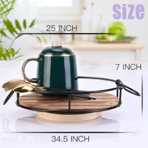 ZHUJERRY Lazy Susan Turntable for Cabinet, Wood Farmhouse Cabinet Organizer, 10” Kitchen Turntable Organizer for Cabinet Table Pantry