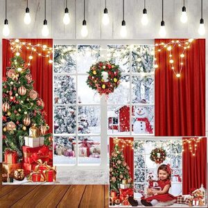 ltlyh red winter snow window backdrop for christmas party decorations and photo booth props