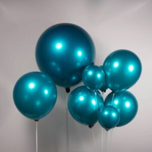 kozee chrome teal balloons double-stuffed customized metallic teal different sizes 52 pack 18+10+5 inch balloon garland kit for wedding birthday baby shower anniversary decorations