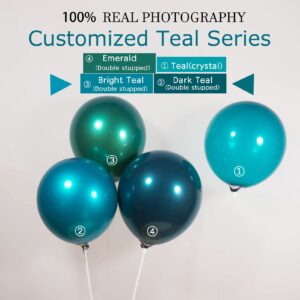 Kozee Chrome Teal Balloons Double-Stuffed Customized Metallic Teal different sizes 52 PACK 18+10+5 inch balloon Garland kit For Wedding Birthday baby shower Anniversary decorations