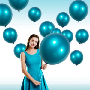 Kozee Chrome Teal Balloons Double-Stuffed Customized Metallic Teal different sizes 52 PACK 18+10+5 inch balloon Garland kit For Wedding Birthday baby shower Anniversary decorations