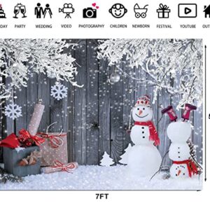 LTLYH 7x5ft Christmas Photography Backdrop Winter Snowman Santa Gift Wood Decoration Backdrop Xmas Eve Holiday Party Supplies Cake Table Banner Home Decoration Portraits Photo Booth Studio Prop