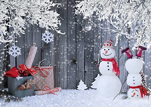 LTLYH 7x5ft Christmas Photography Backdrop Winter Snowman Santa Gift Wood Decoration Backdrop Xmas Eve Holiday Party Supplies Cake Table Banner Home Decoration Portraits Photo Booth Studio Prop