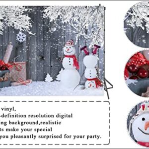 LTLYH 7x5ft Christmas Photography Backdrop Winter Snowman Santa Gift Wood Decoration Backdrop Xmas Eve Holiday Party Supplies Cake Table Banner Home Decoration Portraits Photo Booth Studio Prop