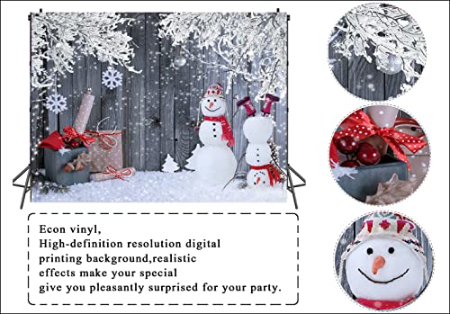 LTLYH 7x5ft Christmas Photography Backdrop Winter Snowman Santa Gift Wood Decoration Backdrop Xmas Eve Holiday Party Supplies Cake Table Banner Home Decoration Portraits Photo Booth Studio Prop