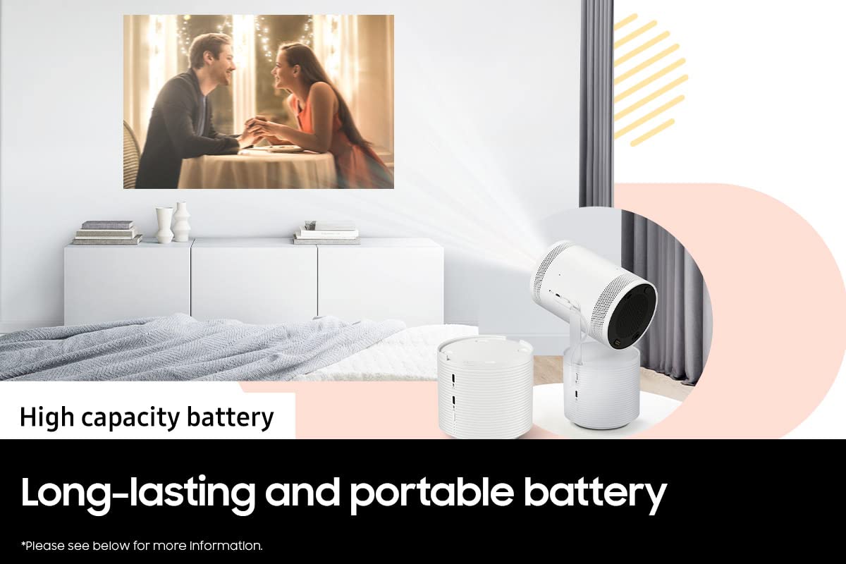 SAMSUNG The Freestyle Battery Base for Smart Portable Projector, Convenient Use, Power Charging for Home Theater and Entertainment, VG-FBB3BA/ZA, 2022, White
