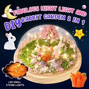 Make Your Own Night Light ,Rabbit DIY Kits,Bunny Toys for Kids Ages 4-8 ,Arts and Crafts Lamp Project for Girls(USB Upgrade Edition),Gifts for 4 5 6 7 8 9 10 Year Old Girl with Greeting Card