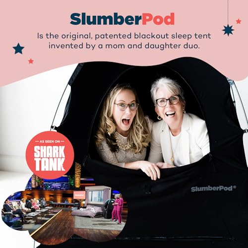 SlumberPod The Original Blackout Sleep Tent Travel Essential for Babies and Toddlers, Mini Crib and Pack N Play Cover, Sleep Pod for Kids with Monitor Pouch and Fan Pouch, Blocks 95%+ Light, Black