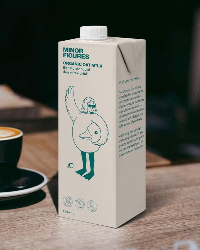 Minor Figures - Oat Milk, Organic Barista, 32 Fl oz x 6 Cartons, Dairy Free & Vegan, No Added Sugar, Long Shelf Life, 6 pack