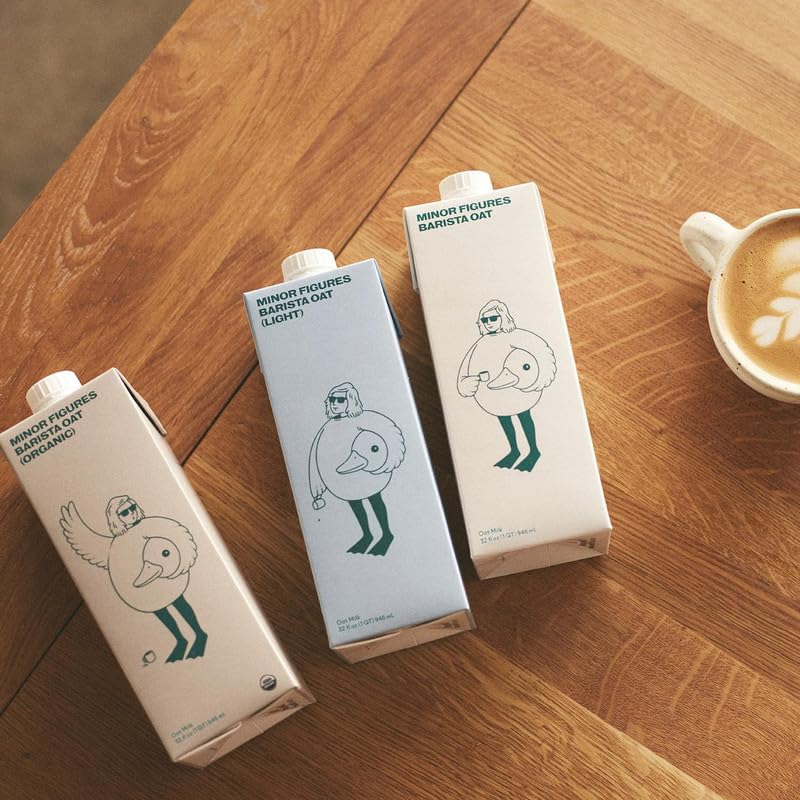 Minor Figures - Oat Milk, Organic Barista, 32 Fl oz x 6 Cartons, Dairy Free & Vegan, No Added Sugar, Long Shelf Life, 6 pack