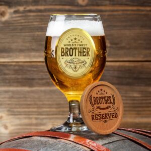 CROWNLY CRYSTAL® Brother Gifts From Sister Brother Birthday Gifts From Sister Christmas Gifts For Brother In Law Christmas Gifts Beer Glasses Personalized Pint Glasses Cool Birthday Gifts For Guys