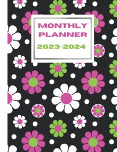 2023-2024 monthly planner: two year calendar schedule organizer, january 2023 to december 2024 (24 months) large, floral cover