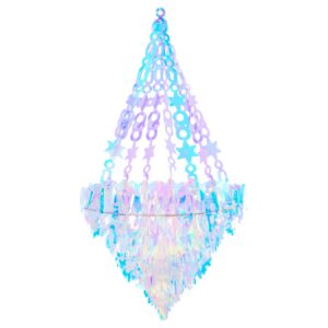 iridescent chandelier hanging decoration holographic party decoration rainbow film frozen party supplies