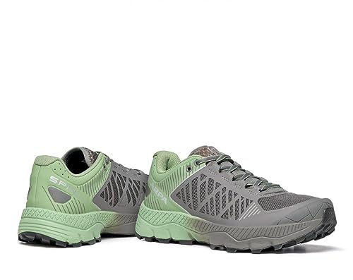 SCARPA Women's Spin Ultra Trail Shoes for Hiking and Trail Running - Shark/Mineral Green - 8 Women/7 Men