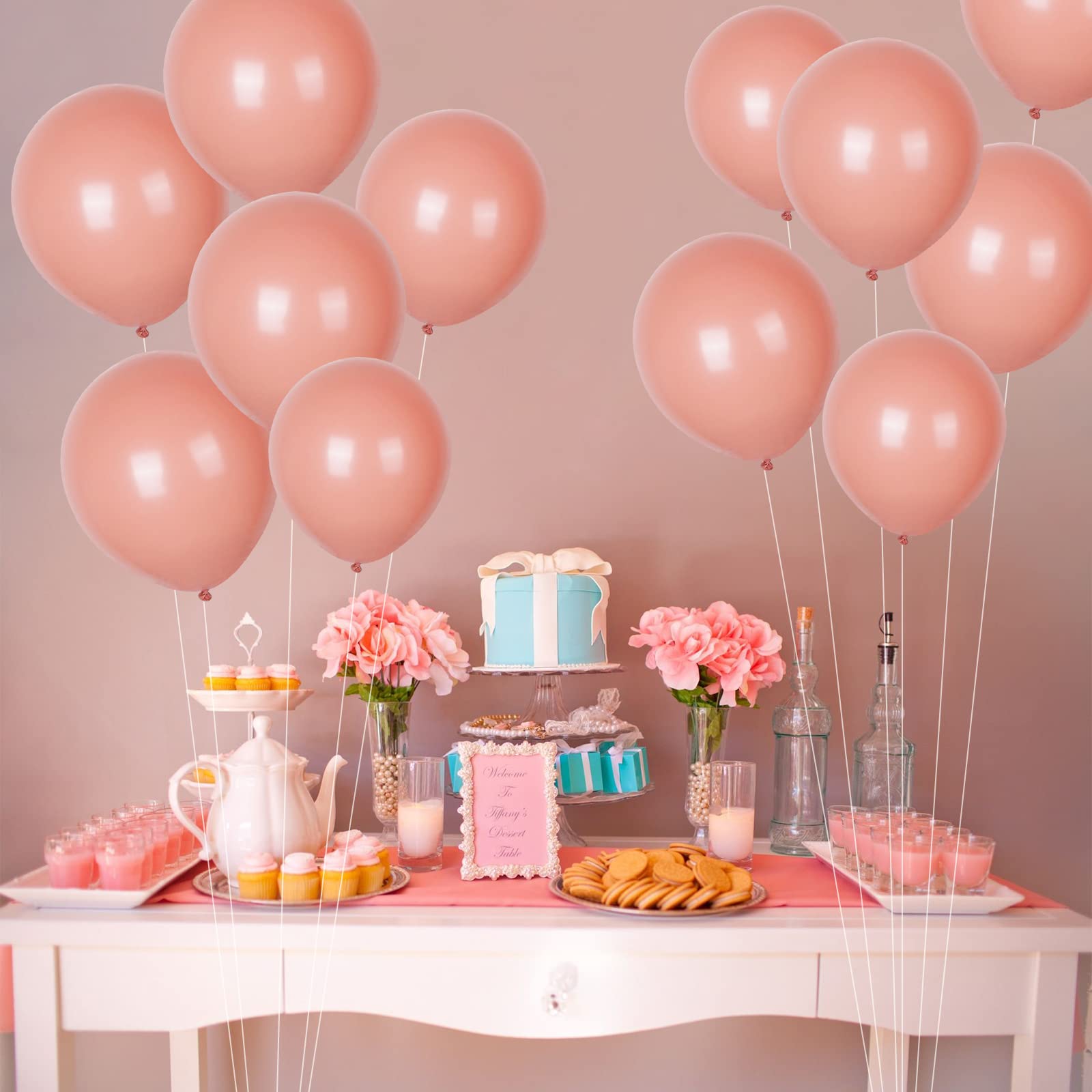 Dusty Rose Balloons Different Sizes, 105Pcs Dusty Pink Balloon Garland Arch Kit 18 12 10 5Inch Latex Wedding Mauve Balloon, Engagement Birthday Baby Shower Bride Anniversary Gender Reveal Party Decor