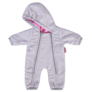 Rakki Dolli Doll Clothes Winter Romper Hooded Romper Grey Outfit Snowsuit Thick Polar Fleece Warm Jumpsuit Fits 18" American Girl Doll 010