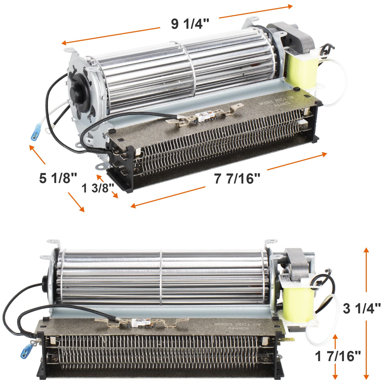 DELSbbq Fireplace Fan Blower with Heating Element for Twin Star Electric Fireplace, Replacement for Heat Surge, Real Flame Twinstar Electric Fireplace