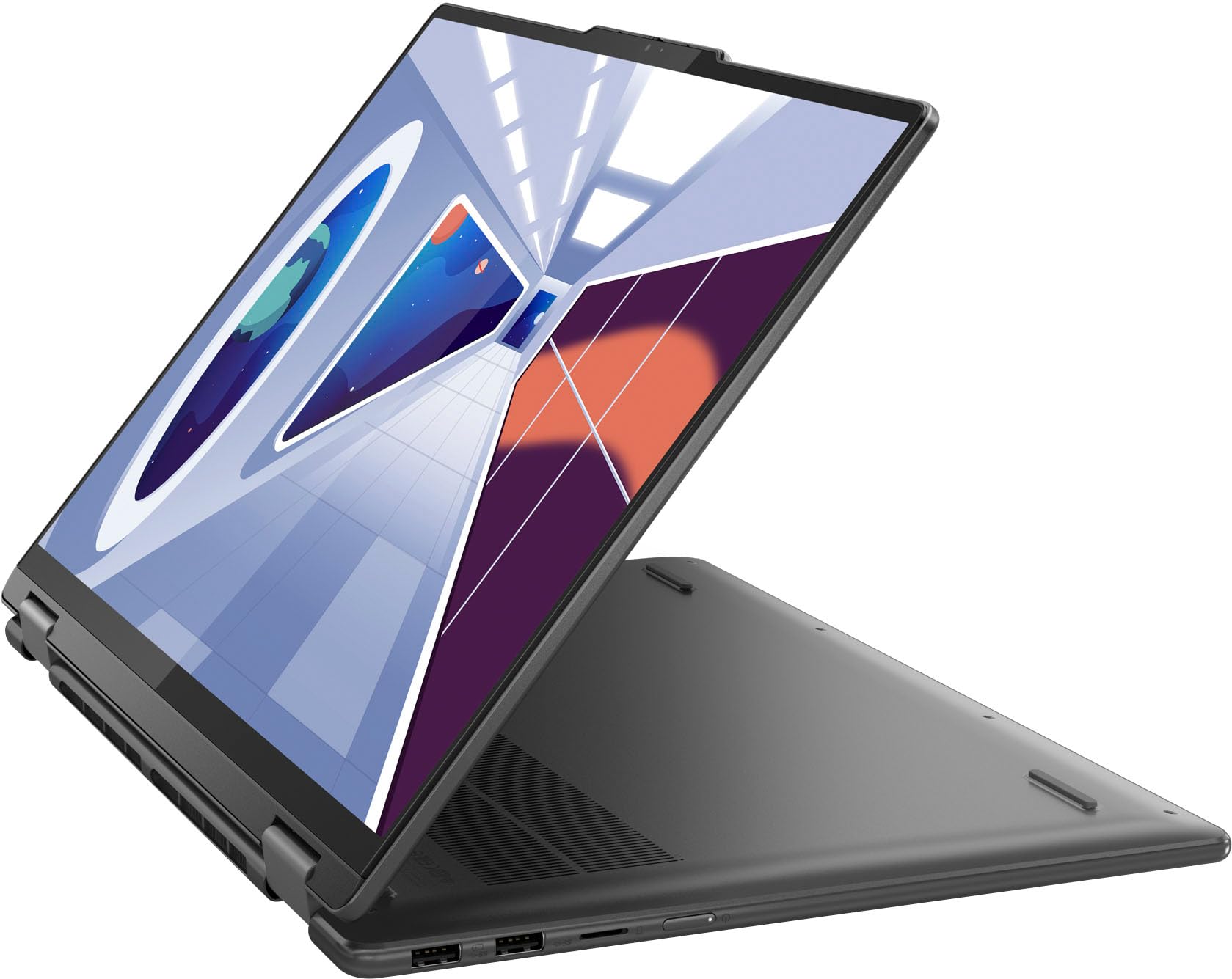 Lenovo Yoga 7 7i 2-in-1 Business Laptop (16" FHD+ Touchscreen, Intel 10-Core i7-1355U, 16GB LPDDR5 RAM, 1TB SSD, Active Stylus), Long Battery Life, Backlit, FP, 1080p Webcam, Win 11 Home, Storm Grey