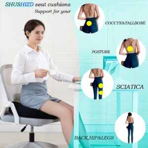 Seat Cushion Pillow for Office Chair/Car, Adult Car Booster Cushions for Short People Increase Field of View, Support Chair Pad for Butt, Tailbone, Back, Coccyx for Computer, Desk Chair