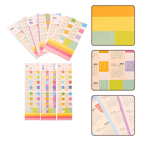 NUOBESTY 12 Sets Calendar Stickers 2023.01-2024.03 Monthly Calendar Tabs Reminder Stickers Flags Divider for Appointment Book Diary Scrapbook Planner