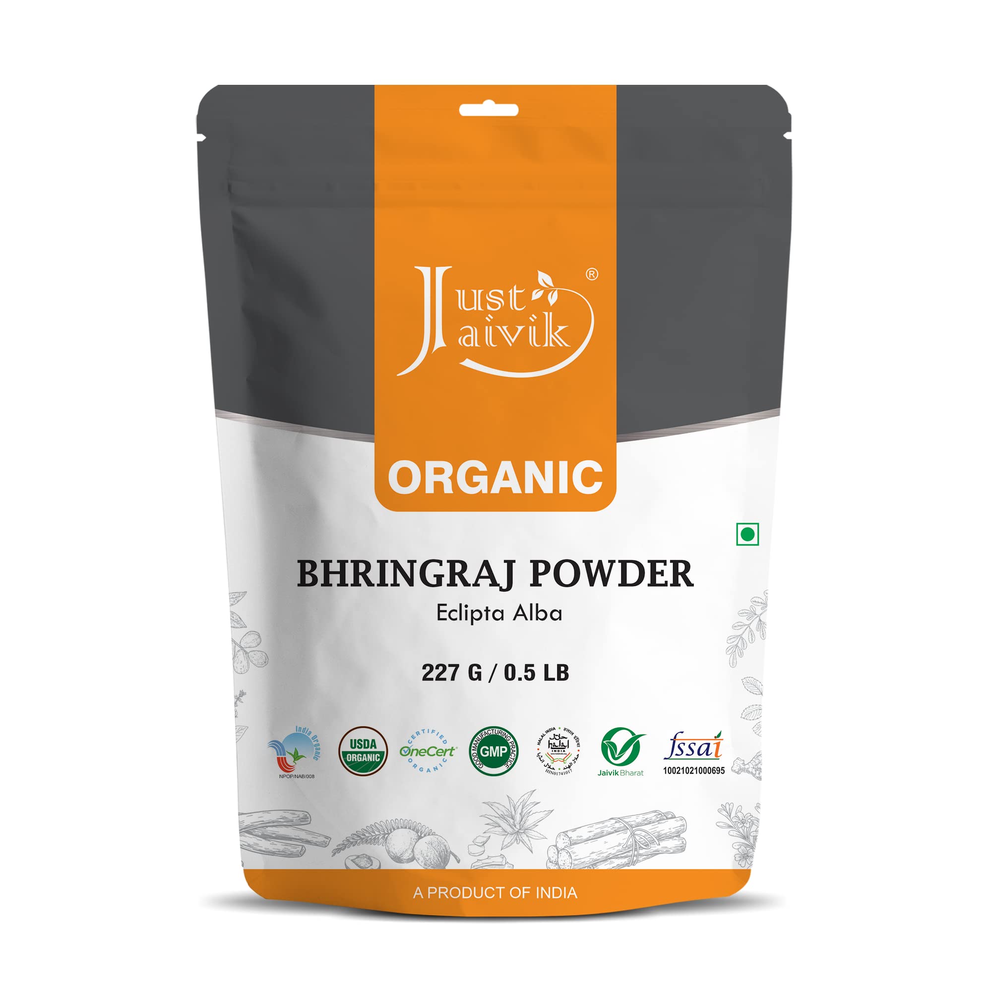 Organic Bhringraj Powder (Eclipta Alba) 227g | 8 oz | 0.5 LB | Pure False Daisy Powder | Hair Care