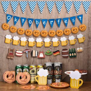 5 Pcs Oktoberfest Flag Banner Beer Oktoberfest Decorations Oktoberfest Garland Bavarian Flag Pennant Banner Bavarian Party Supplies Oktoberfest Sign Banner German Party Bunting for Photo Booth Table