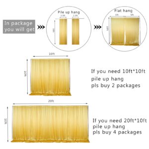 SweetEasy 2pcs 5ftx10ft Curtain Backdrop Panels,Wrinkle Free Fabric, Drapes for Baby Shower Parties Weddings Birthday Party Photoshoot Background Decoration(Golden)