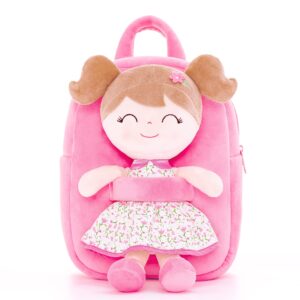 Gloveleya Kids Backpack Toddler Backpack Soft Plush Flower Fairy Girl Doll Backpack Pink 9"