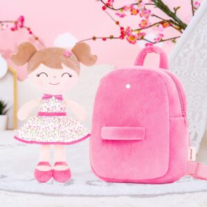 Gloveleya Kids Backpack Toddler Backpack Soft Plush Flower Fairy Girl Doll Backpack Pink 9"