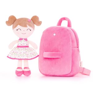 Gloveleya Kids Backpack Toddler Backpack Soft Plush Flower Fairy Girl Doll Backpack Pink 9"