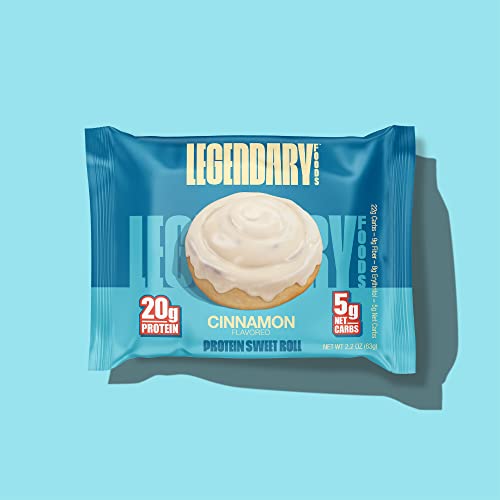 Legendary Foods High Protein Snack Cinnamon Sweet Roll | 20 Gr Pure Protein Bar Alternative | Low Carb Food | Low Sugar & Gluten Free Keto Breakfast Snacks | Healthy Cinnamon Rolls (10-pack)