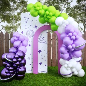 HOUSE OF PARTY Buzz Balloon Garland Kit - 110 Pcs | Lightyear Birthday Party Decorations with Purple Green & White Balloons | Theme Latex Balloons for Baby Shower & Birthday Party Supplies Decorations