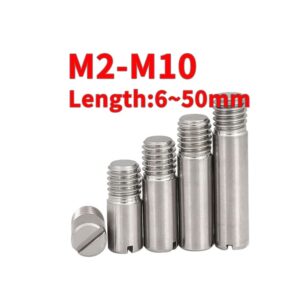 304 Stainless Steel Slotted Cylindrical Pin Dowel External Thread,M4,12mm (5PCS)