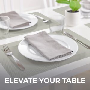 Home Genie Dining Table Placemats Set of 6 and Non Adhesive Drawer and Shelf Liner, Placemats are 18x12 Inch in Champagne Color, Drawer and Shelf Liner is 12 IN x 20 FT in Light Taupe Color, 2 Item Bu