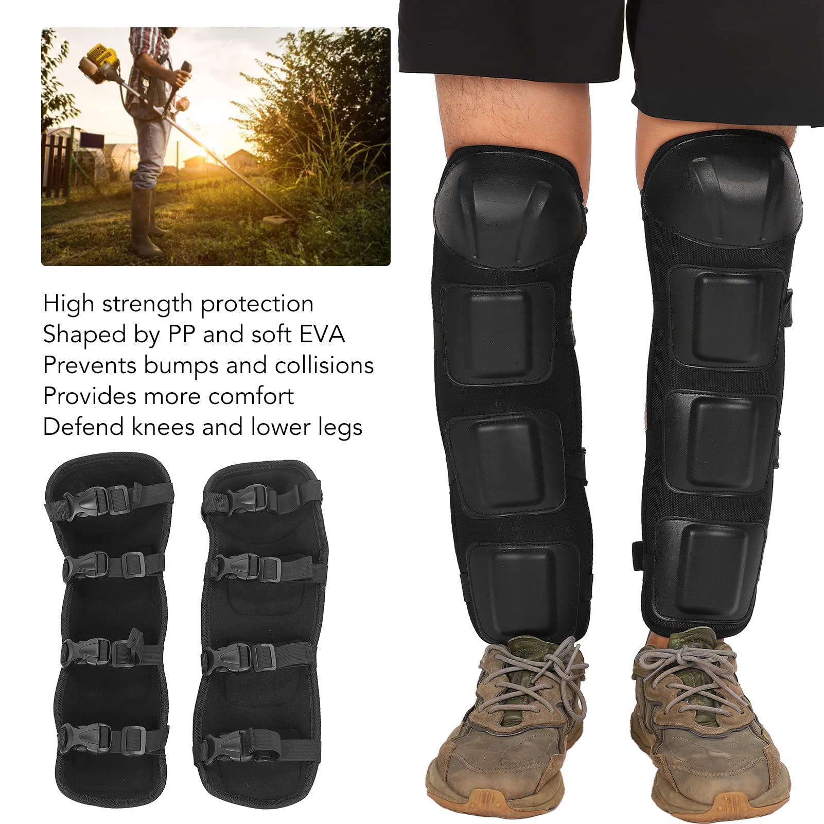 TOPINCN Knee Pads, Ventilation Chain Saw Shin Guards High Strength Protection Heavy Duty Padding for Work, Gardening,
