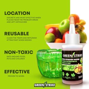 GREENSTRIKE 2-Pack Fruit Fly Traps for Indoors use. 120 Days Solution – Gnat Trap and Effective Fruit Fly Trap – Easy to Use – Best for Kitchen – Dining Areas - Reusable