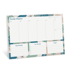 rileys weekly planner pad, weekly calendar pad tear off, desk planner, weekly to do list notepad, weekly planner notepad, desk calendar, undated weekly organizer, daily to do list planner 11” x 8.5”