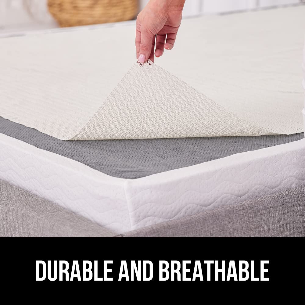 Gorilla Grip Drawer Liner and Mattress Gripper, Drawer Liner Size 12 in x 20 FT in White, Non Adhesive, Mattress Gripper Size Queen, Slip Resistant, Easy Trim, 2 Item Bundle