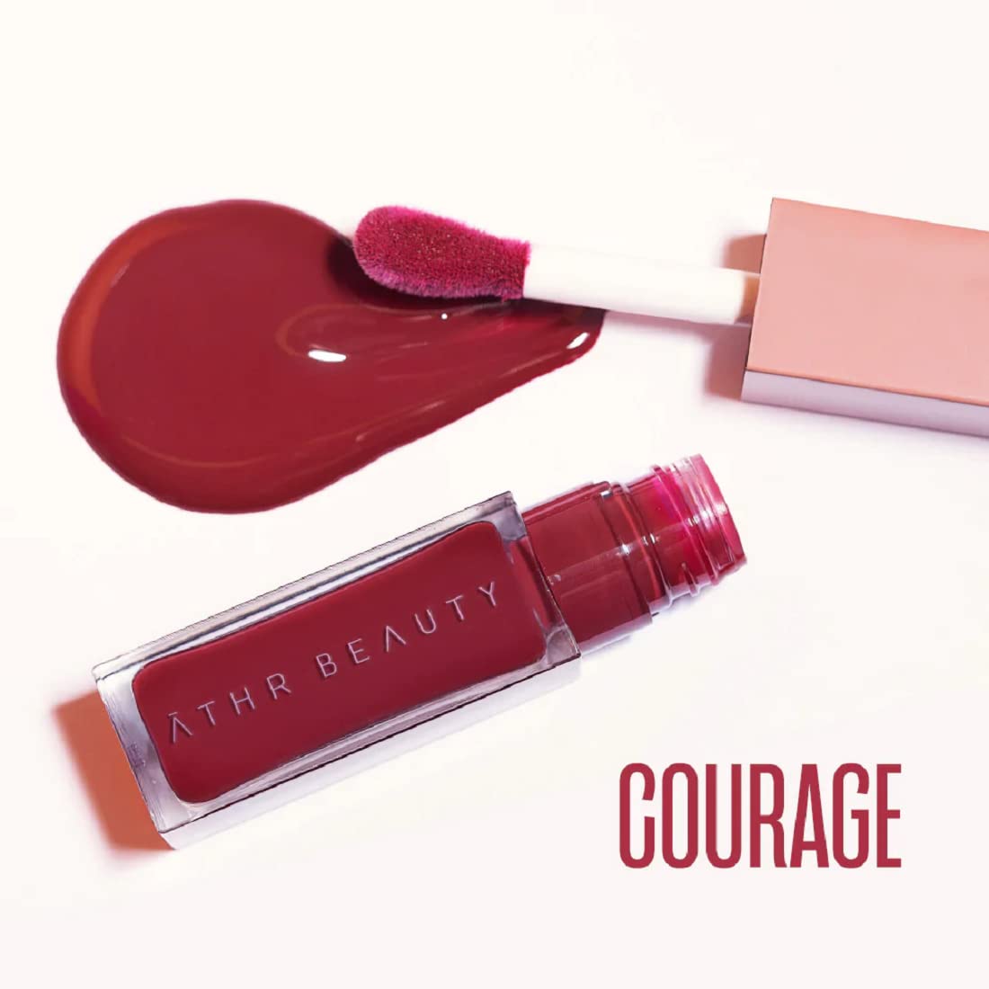 ĀTHR Desert Rose Lip + Cheek Oil - Courage Shade | Nourishes and Hydrates Lips | Organic, Clean, Non-Toxic