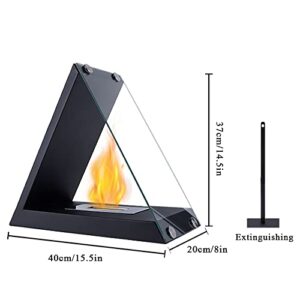 NEWIMAGE Tabletop Fire Pit, Fire Bowl 14.5" H Portable Tabletop Fireplace Clean Burning Bio Ethanol Ventless Fireplace for Indoor Outdoor Patio Parties Events（Triangles）