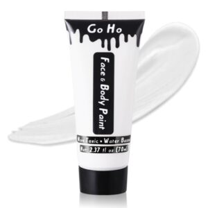 go ho professional cream white face paint washable(2.37oz),water based white body paint makeup,white makeup for halloween cosplay sfx goth vampire zombie clown makeup